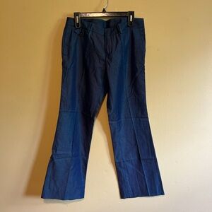Gucci blue chambray denim 70’s women’s trouser pants wide straight leg size 44